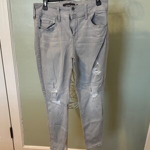 Torrid Light Gray Distressed Skinny Jeans